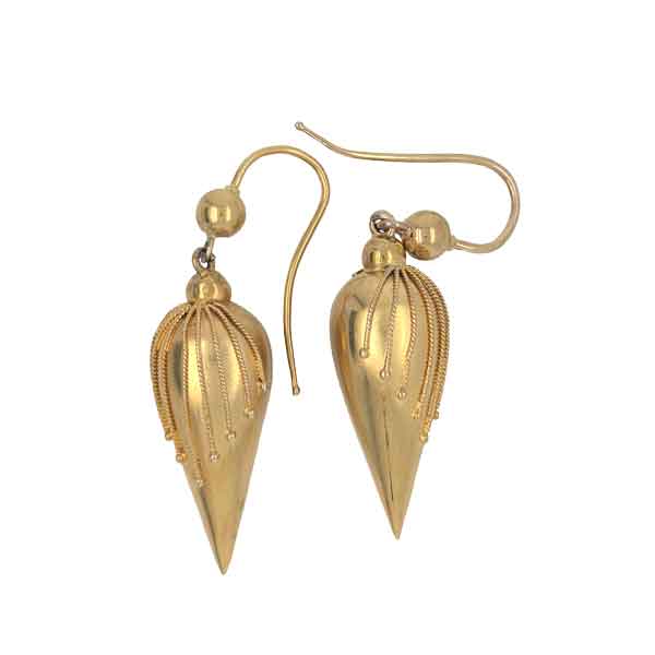 aa thornton Kettering 18ct “Etruscan” revival drop earrings £425