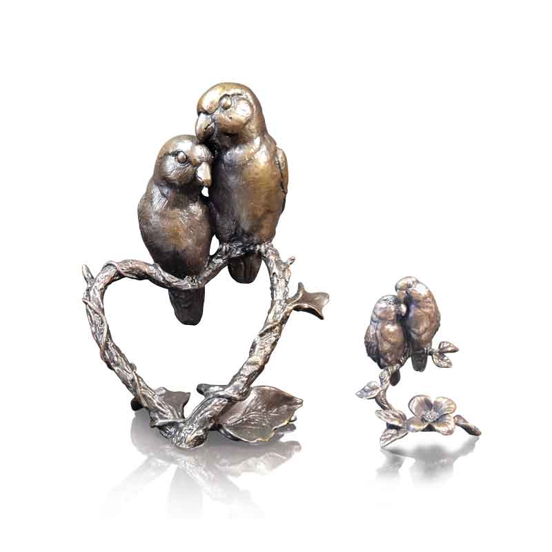 Bronze lovebirds limited edition and smaller version from Sally Thornton Jewellery Blog