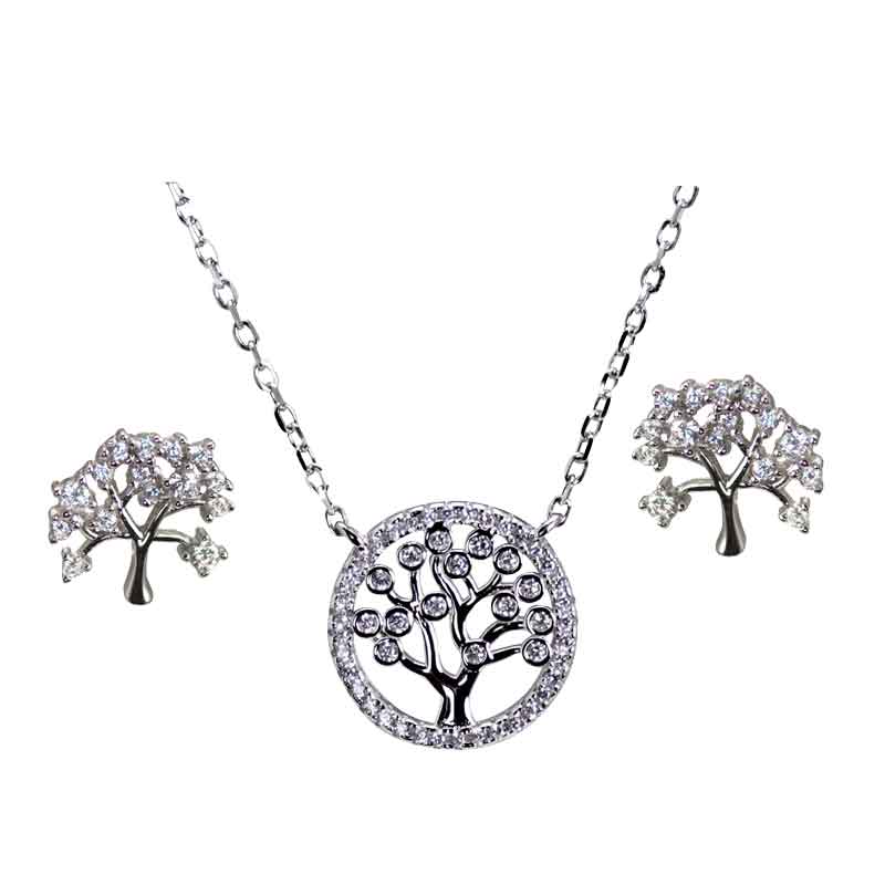 Sterling silver CZ Tree-of-Life necklace and earrings from Sally Thorntons Jewellery Blog