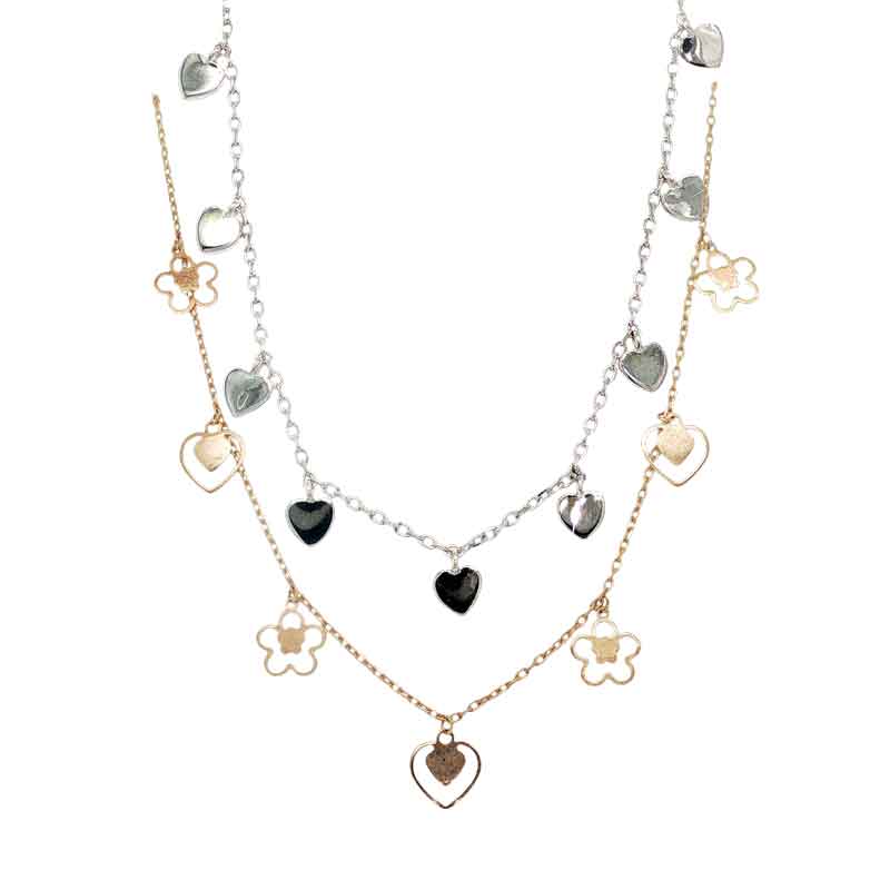 aa thornton 9ct hearts & flowers necklet £ 350 or silver multi heart necklet £59