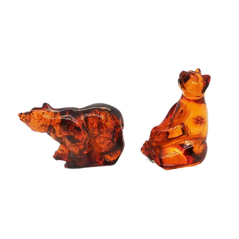 aa thornton Carved amber bears