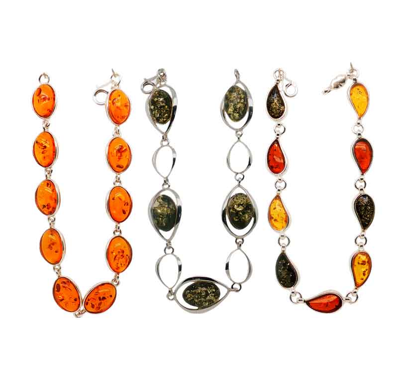 aa thornotn Silver amber bracelets