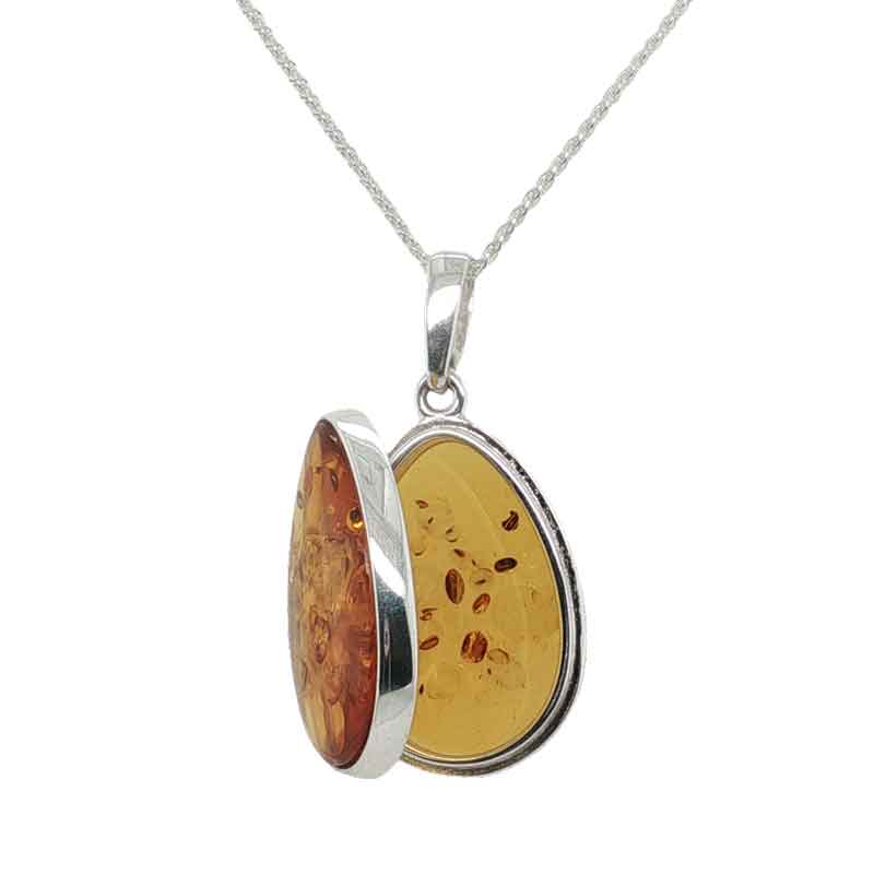 aa thornton Silver amber locket on  chain