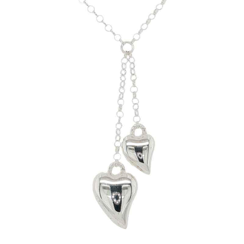 aa thornton Silver double heart necklace £95