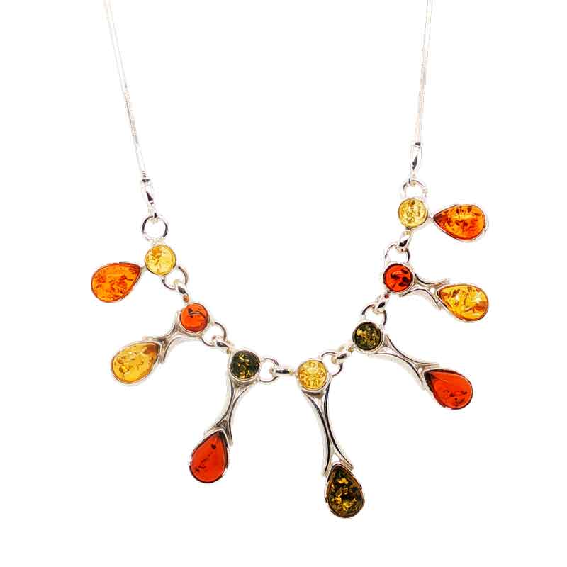 aa thornton Statement mixed colour amber necklace