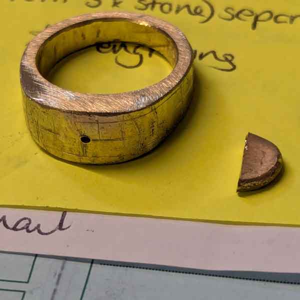 aa thornton Further refining of shape showing marking for stone position