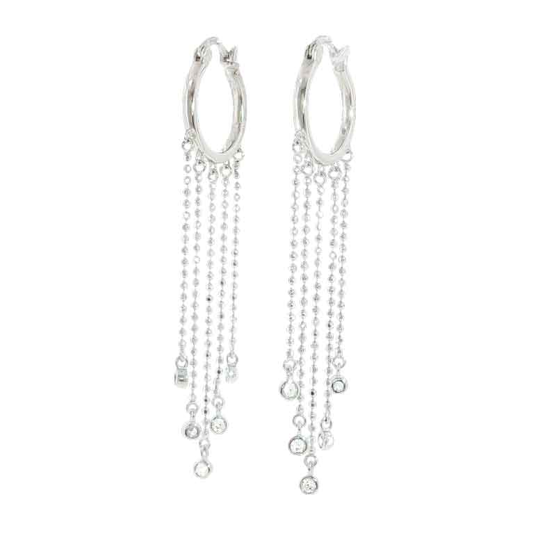 AA Thornton Silver long fringe drop dangle earrings £60