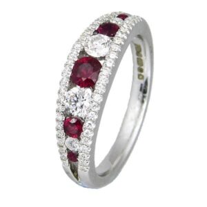 18ct white gold graduated ruby & diamond channel set ring on Sally Thornton Jewellery blog from Thorntons Jewellers Kettering Northampton