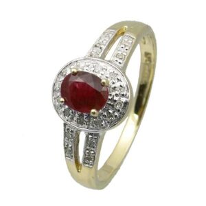 9ct gold Pre loved ruby & diamond cluster ring £195 on Sally Thornton Jewellery blog from Thorntons Jewellers Kettering Northampton