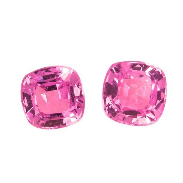 A pair of pink sapphires from AA Thornton Kettering Northampton