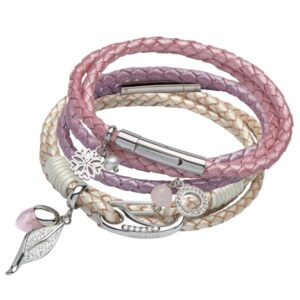 Leather bracelets some with pink rose quartz charm from AA Thornton Kettering Northampton