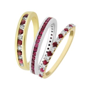 Ruby and diamond eternity rings from AA Thornton Kettering Northampton
