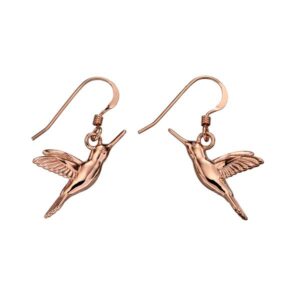 Silver & rose gold plated humming bird earrings from AA Thornton Kettering Northampton