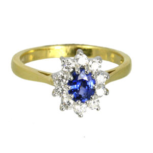 18ct Sapphire & Diamond Cluster Ring from AA Thornton Kettering Northampton