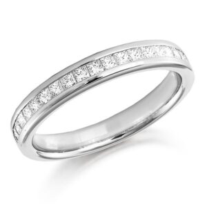 18ct White gold princess cut diamond half eternity ring from AA Thornton Kettering Northants Northamptonshire