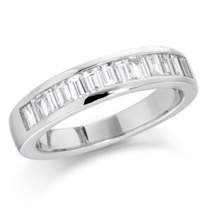 18ct white gold baguette cut diamond half eternity ring AA Thornton Kettering Northants Northamptonshire