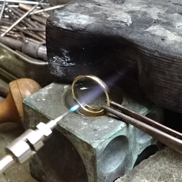 Our Goldsmith ring resizing in our on site workshop at AA Thornton Kettering Northampton