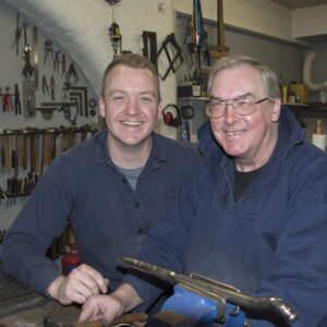 John Garland Taylor together with David in their workshop From AA Thornton Kettering Northampton Stamford