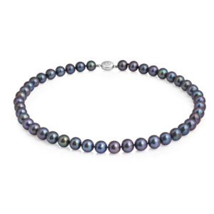 Classic peacock grey freshwater pearl necklet from AA Thornton Kettering Northampton Stamford