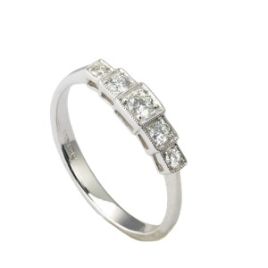 18ct graduated 5 stone diamond square hoop ring from Thorntons jewellers jewellery blog