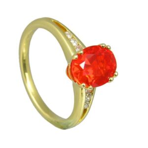 18ct Fire Opal & Diamond Ring on Sally Thornton Jewellery Blog from Thorntons Jewellers Kettering