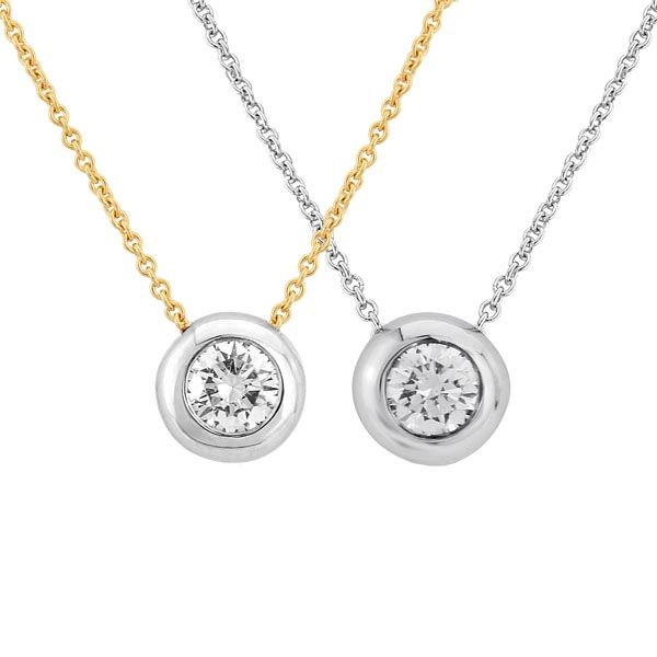 18ct diamond set pendants in white or yellow gold from Thorntons Jewellers Kettering Northampton