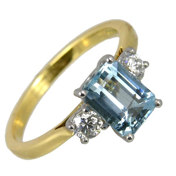 18ct gold aquamarine ring set with diamonds £2,695 on Sally Thornton jewellery blog from Thorntons Jewellers Kettering Northampton