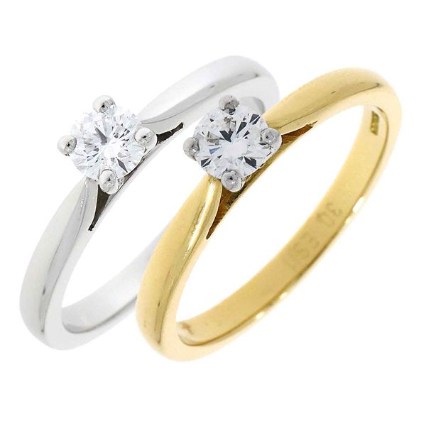 18ct single stone diamond ring on yellow or white gold from AA Thornton Jewellery Kettering Northampton
