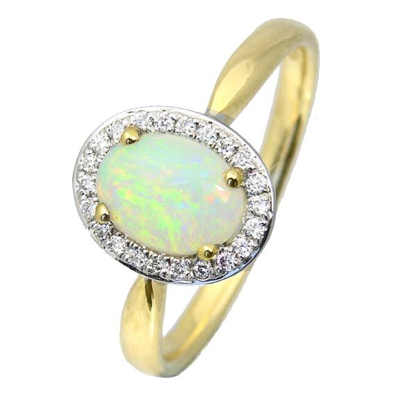 18ct yellow gold oval opal & diamond cluster ring sally Thornton Jewellery Blog Thorntons Jewellers Kettering