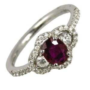 18ct white gold ruby & diamond cluster ring £2,055 on Sally Thornton jewellery blog from Thorntons Jewellers Kettering Northampton
