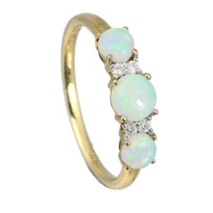 9ct yellow gold Opal & diamond ring on Sally Thornton Jewellery blog from Thorntons Jewellers Kettering Northampton