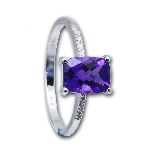 9ct White Gold Amethyst & Diamond Ring £220 On Sally Thornton Jewellery blog from Thorntons Jewellers Kettering Northampton