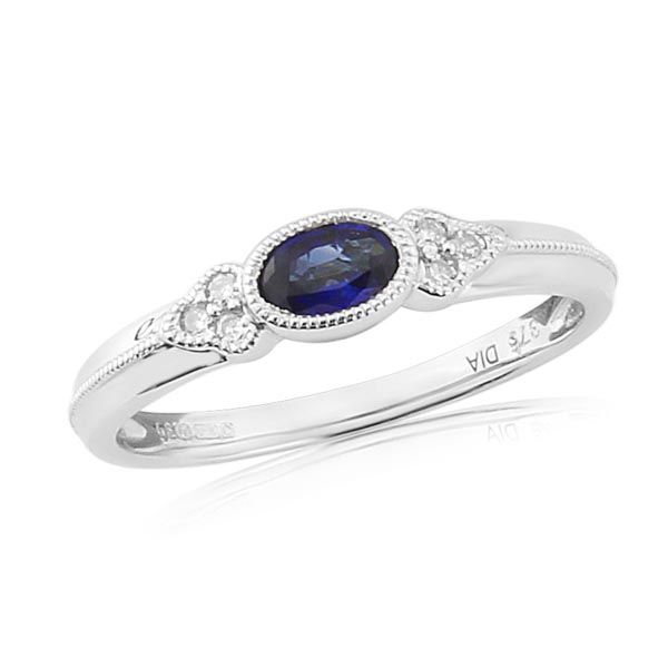 9ct White Gold Diamond and Sapphire Ring on Sally Thoprnton Jewellery blog from Thorntons Jewellers Kettering