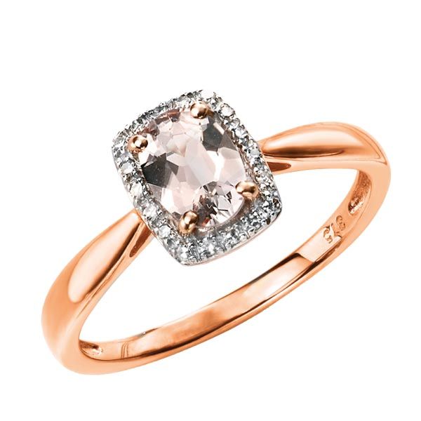9ct rose gold pink morganite and diamond cluster ring £430 on Sally Thornton jewellery blog from Thorntons Jewellers Kettering Northampton