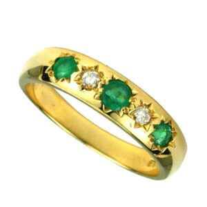 9ct yellow gold 5 stone emerald and diamond ring £725 from Sally Thornton Jewellery blog at Thorntons Jewellers Kettering