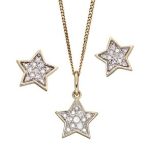 9ct yellow gold & diamond star pendant on chain £170 and earrings £125 sally thornton jewellery blog kettering northampton