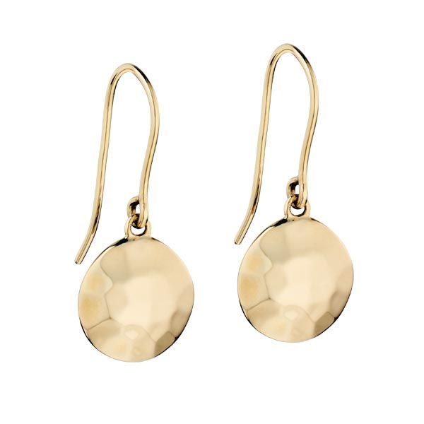 9ct yellow gold hammered disc earrings £175 on Sally Thornton Jewellery blog from Thorntons Jewellers Kettering Northampton