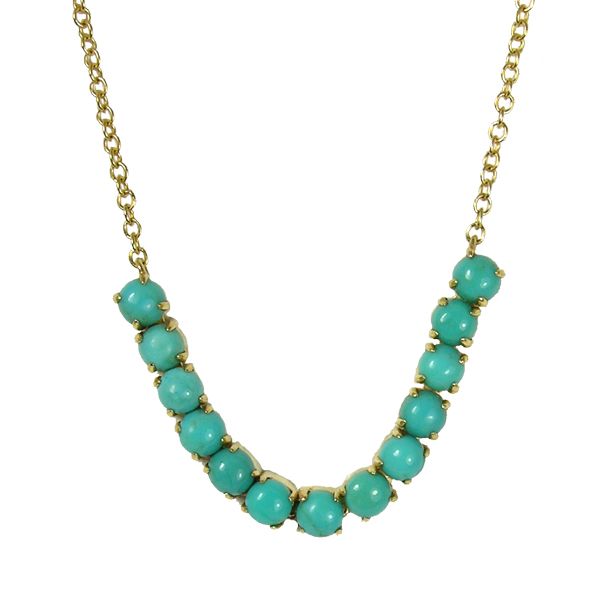 9ct yellow gold turquoise necklace from Thorntons Jewellers Kettering Northampton