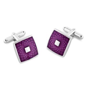 Chambers purple enamel cufflinks from AA Thornton Jeweller Kettering Northants