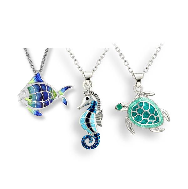 Nichole Barr silver enamel pendants from the ocean collection from £120 on Sally Thornton Jewellery blog from Thorntons Jewellers Kettering Northampton