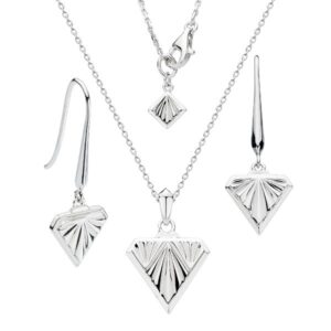 Silver Art Deco style necklace & drop earrings from AA Thornton Jeweller Kettering Northampton