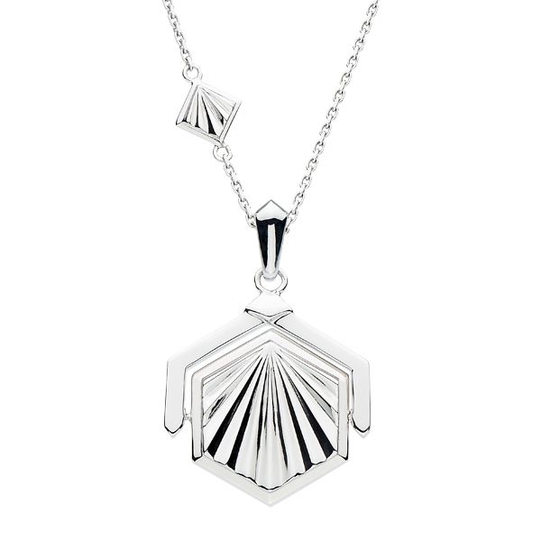 Silver Art Deco style spinner necklace from AA Thornton Jeweller Kettering Northampton