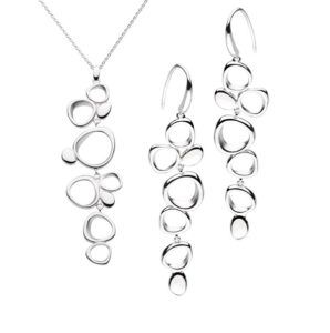 Silver cascade drop earrings £115 and pendant on chain £125 on Sally Thornton Jewellery blog from Thorntons Jewellers Kettering Northampton
