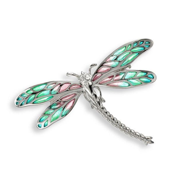 Silver dragonfly brooch with plique–a-jour enamel £99 Sally Thornton Jewellery blog on flying inspiration at thorntons jewellers kettering northampton