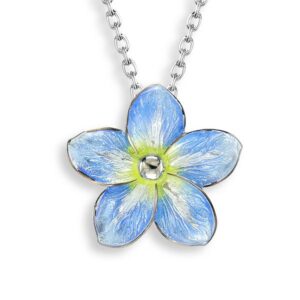 Silver forget me not enamel pendant from AA Thornton Jeweller Kettering Northampton