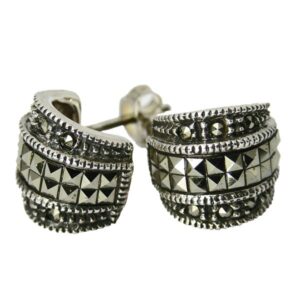 Silver marcasite Art Deco style cuff earrings from AA Thornton Jeweller Kettering Northampton