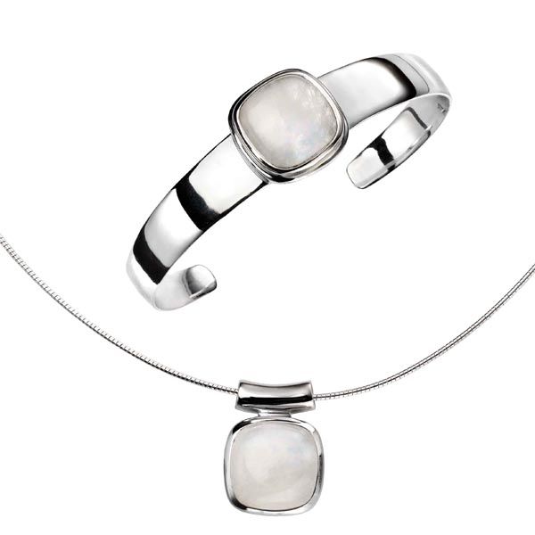 Silver & rainbow moonstone bangle £125 and pendant Sally Thornton Jewellery blog kettering northampton