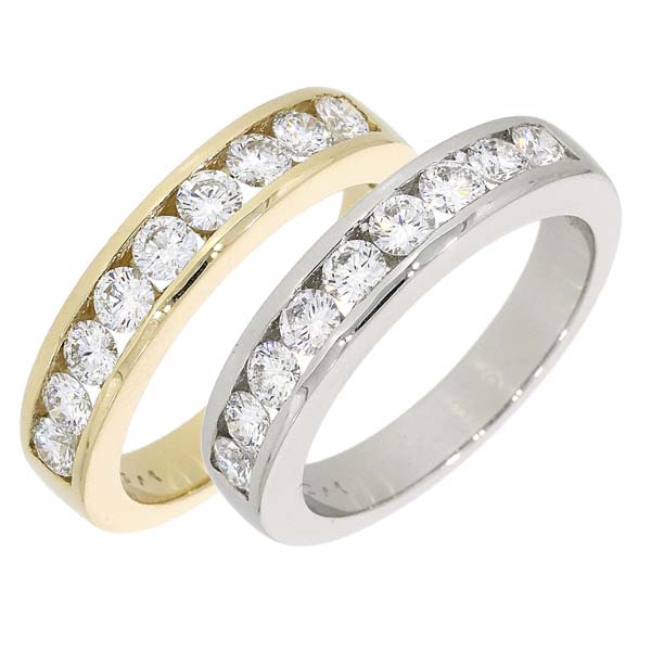 18ct Channel set diamond half eternity rings £2,650 ref 92664 from thornton jeweller diamond jewellery collection in Kettering Northampton