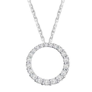 18ct gold circular diamond pendant on a necklet £1,950 from thornton jeweller diamond jewellery collection in Kettering Northampton