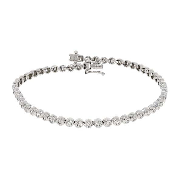 18ct white gold 57 stone diamond rub over set line bracelet £3,500 on Sally Thornton Jewellery blog from Thorntons jewellers Kettering Northampton
